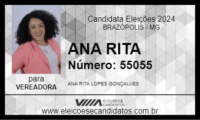 Candidato ANA RITA 2024 - BRAZÓPOLIS - Eleições