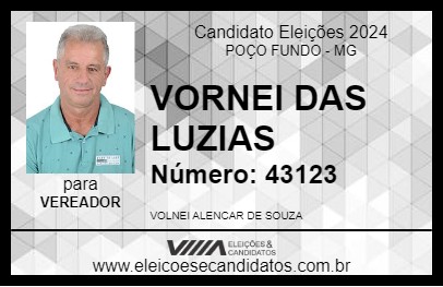 Candidato VORNEI DAS LUZIAS 2024 - POÇO FUNDO - Eleições