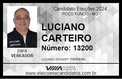 Candidato LUCIANO CARTEIRO 2024 - POÇO FUNDO - Eleições