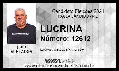 Candidato LUCRINA 2024 - PAULA CÂNDIDO - Eleições