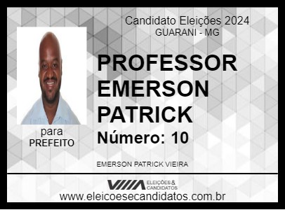 Candidato PROFESSOR EMERSON PATRICK 2024 - GUARANI - Eleições