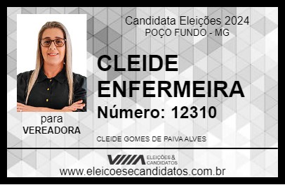 Candidato CLEIDE ENFERMEIRA 2024 - POÇO FUNDO - Eleições