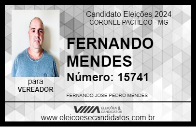 Candidato FERNANDO MENDES 2024 - CORONEL PACHECO - Eleições