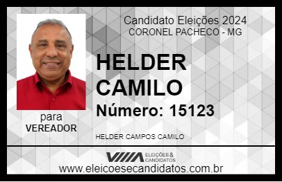 Candidato HELDER CAMILO 2024 - CORONEL PACHECO - Eleições