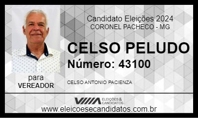 Candidato CELSO PELUDO 2024 - CORONEL PACHECO - Eleições