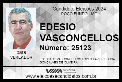 Candidato EDESIO VASCONCELLOS 2024 - POÇO FUNDO - Eleições