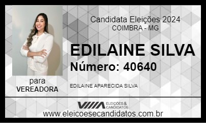 Candidato EDILAINE SILVA 2024 - COIMBRA - Eleições