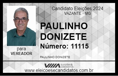 Candidato PAULINHO DO OSTERNO 2024 - VAZANTE - Eleições