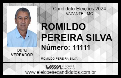 Candidato ROMILDO DO SOM 2024 - VAZANTE - Eleições