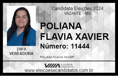 Candidato POLIANA DOS DOCES 2024 - VAZANTE - Eleições