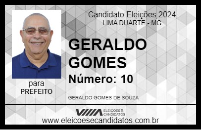 Candidato GERALDO GOMES 2024 - LIMA DUARTE - Eleições