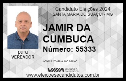 Candidato JAMIR DA CUMBUCA 2024 - SANTA MARIA DO SUAÇUÍ - Eleições