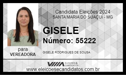 Candidato GISELE 2024 - SANTA MARIA DO SUAÇUÍ - Eleições