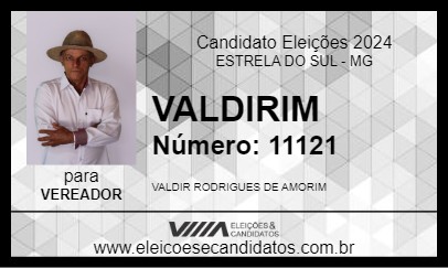 Candidato VALDIRIM 2024 - ESTRELA DO SUL - Eleições