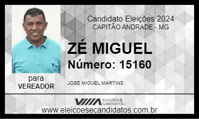 Candidato ZÉ MIGUEL 2024 - CAPITÃO ANDRADE - Eleições