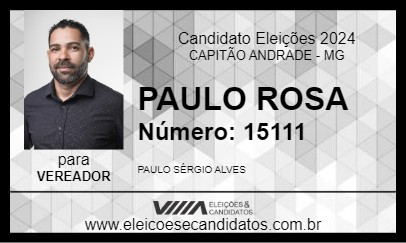 Candidato PAULO ROSA 2024 - CAPITÃO ANDRADE - Eleições