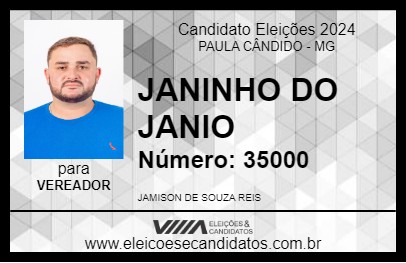 Candidato JANINHO DO JANIO 2024 - PAULA CÂNDIDO - Eleições