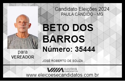 Candidato BETO DOS BARROS 2024 - PAULA CÂNDIDO - Eleições