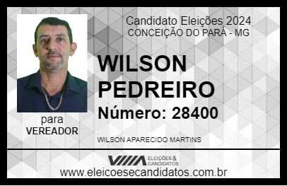 Candidato WILSON PEDREIRO 2024 - CONCEIÇÃO DO PARÁ - Eleições