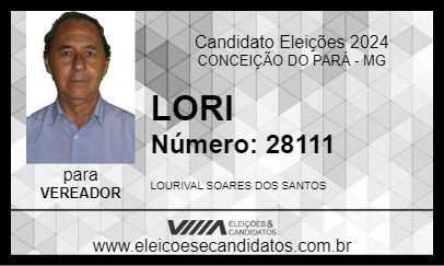 Candidato LORI 2024 - CONCEIÇÃO DO PARÁ - Eleições