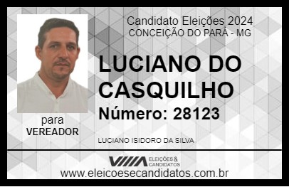 Candidato LUCIANO DO CASQUILHO 2024 - CONCEIÇÃO DO PARÁ - Eleições