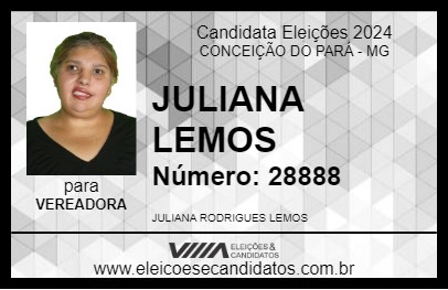 Candidato JULIANA LEMOS 2024 - CONCEIÇÃO DO PARÁ - Eleições