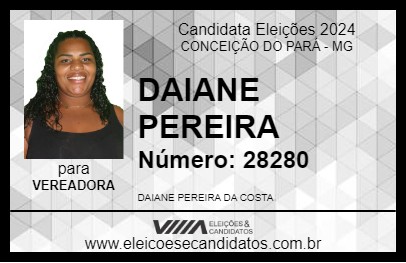 Candidato DAIANE PEREIRA 2024 - CONCEIÇÃO DO PARÁ - Eleições