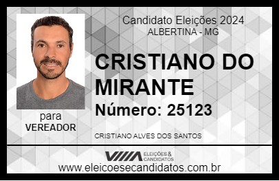 Candidato CRISTIANO DO MIRANTE 2024 - ALBERTINA - Eleições