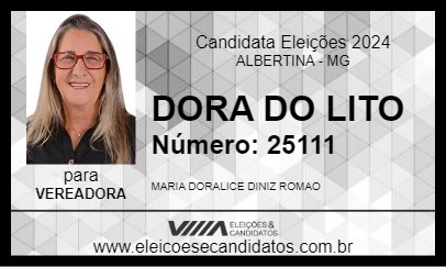 Candidato DORA DO LITO 2024 - ALBERTINA - Eleições