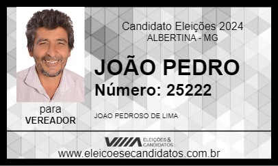 Candidato JOÃO PEDRO 2024 - ALBERTINA - Eleições