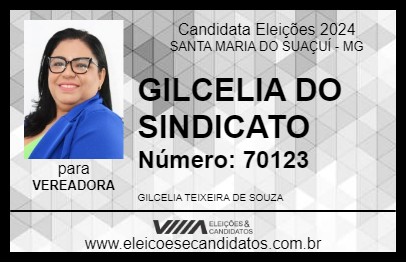 Candidato GILCELIA  DO SINDICATO 2024 - SANTA MARIA DO SUAÇUÍ - Eleições