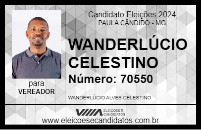 Candidato WANDERLÚCIO CELESTINO 2024 - PAULA CÂNDIDO - Eleições