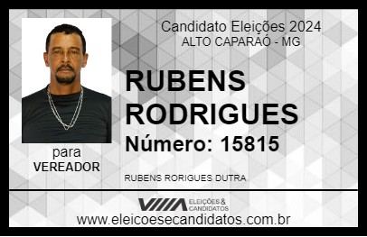 Candidato RUBENS RODRIGUES 2024 - ALTO CAPARAÓ - Eleições