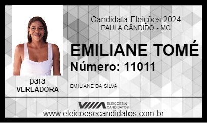 Candidato EMILIANE TOMÉ 2024 - PAULA CÂNDIDO - Eleições