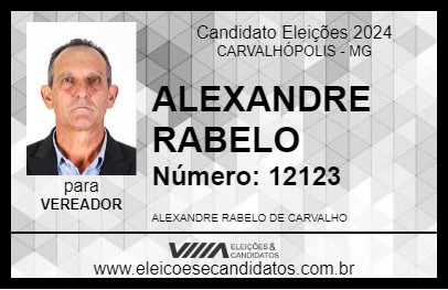 Candidato ALEXANDRE RABELO 2024 - CARVALHÓPOLIS - Eleições