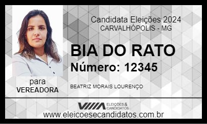 Candidato BIA DO RATO 2024 - CARVALHÓPOLIS - Eleições