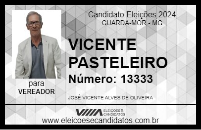 Candidato VICENTE PASTELEIRO 2024 - GUARDA-MOR - Eleições