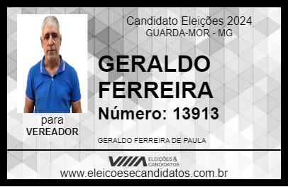 Candidato GERALDO FERREIRA 2024 - GUARDA-MOR - Eleições