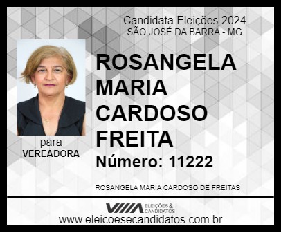 Candidato ROSANGELA DO BETO 2024 - SÃO JOSÉ DA BARRA - Eleições