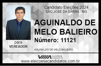 Candidato DR. AGUINALDO DE MELO BALIEIRO 2024 - SÃO JOSÉ DA BARRA - Eleições