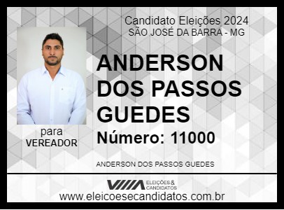 Candidato ANDERSON DOS PASSOS GUEDES 2024 - SÃO JOSÉ DA BARRA - Eleições