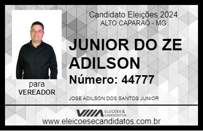 Candidato JUNIOR DO ZE ADILSON 2024 - ALTO CAPARAÓ - Eleições