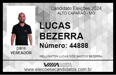 Candidato LUCAS BEZERRA 2024 - ALTO CAPARAÓ - Eleições