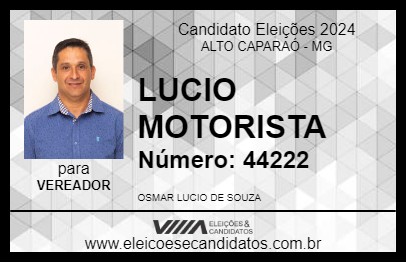 Candidato LUCIO MOTORISTA 2024 - ALTO CAPARAÓ - Eleições