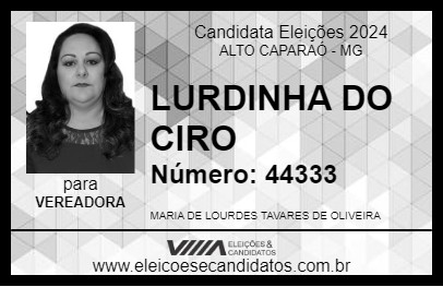 Candidato LURDINHA DO CIRO 2024 - ALTO CAPARAÓ - Eleições