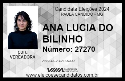 Candidato ANA LUCIA DO BILINHO 2024 - PAULA CÂNDIDO - Eleições