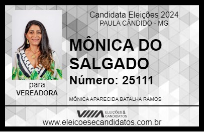 Candidato MÔNICA DO SALGADO 2024 - PAULA CÂNDIDO - Eleições