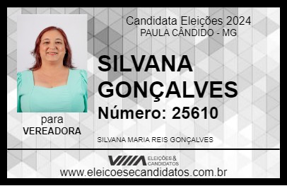 Candidato SILVANA GONÇALVES 2024 - PAULA CÂNDIDO - Eleições