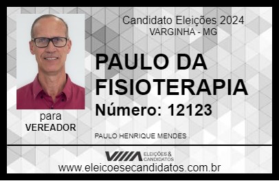 Candidato PAULO DA FISIOTERAPIA 2024 - VARGINHA - Eleições