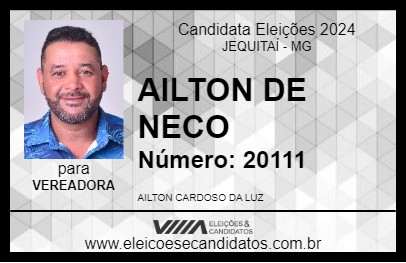 Candidato AILTON DE NECO 2024 - JEQUITAÍ - Eleições